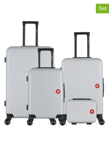 SWISS KOPPER 4tlg. Hardcase-Trolleyset "Spiez" in Silber