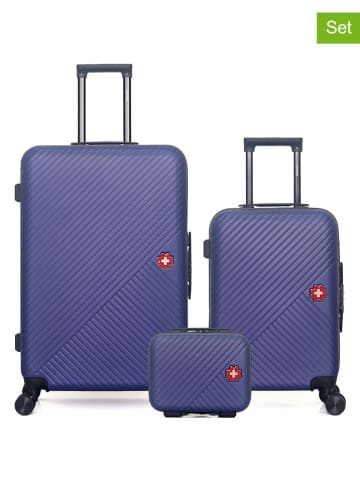 SWISS KOPPER 3-delige hardcase-trolleyset "Spiez" donkerblauw