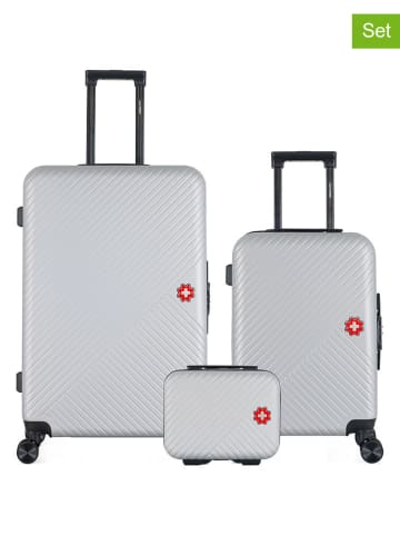 SWISS KOPPER 3-delige hardcase-trolleyset "Spiez" zilverkleurig