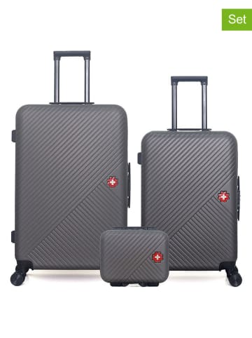 SWISS KOPPER 3tlg. Hardcase-Trolleyset "Spiez" in Anthrazit