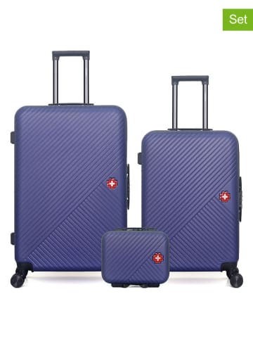 SWISS KOPPER 3-delige hardcase-trolleyset "Spiez" donkerblauw