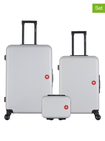 SWISS KOPPER 3tlg. Hardcase-Trolleyset "Spiez" in Silber