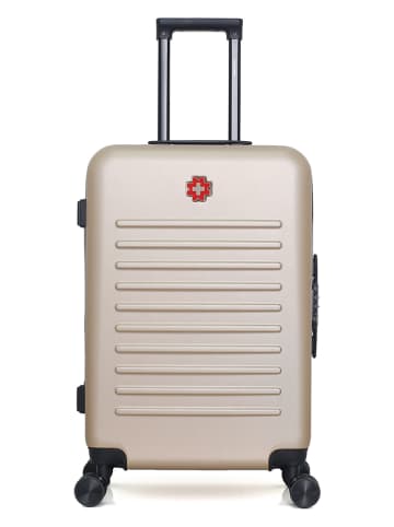 SWISS KOPPER Hardcase-Trolley "Wil" in Beige - (B)41 x (H)65 x (T)26 cm