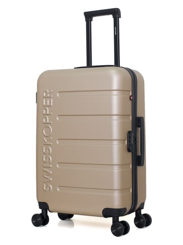 SWISS KOPPER Hardcase-Trolley "Aigle" in Beige - (B)41 x (H)65 x (T)26 cm