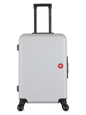SWISS KOPPER Hardcase-trolley "Spiez" zilverkleurig - (B)41 x (H)65 x (D)26 cm