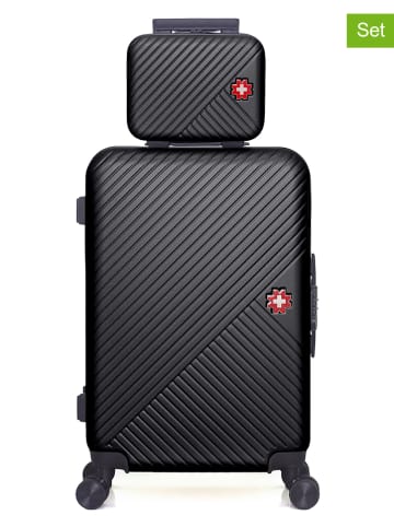 SWISS KOPPER 2-delige hardcase-trolleyset "Spiez" zwart