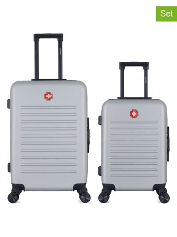 SWISS KOPPER 2-delige hardcase-trolleyset "Wil" grijs