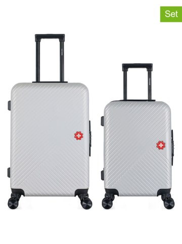 SWISS KOPPER 2tlg. Hardcase-Trolleyset "Spiez" in Silber