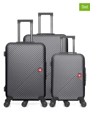 SWISS KOPPER 3-delige hardcase-trolleyset "Spiez" antraciet