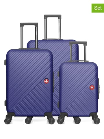 SWISS KOPPER 3-delige hardcase-trolleyset "Spiez" donkerblauw
