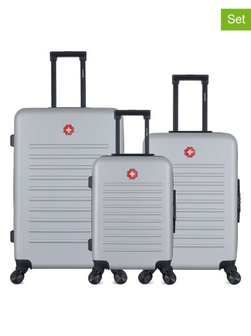 SWISS KOPPER 3-delige hardcase-trolleyset "Wil" grijs