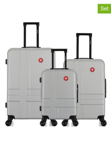 SWISS KOPPER 3-delige hardcase-trolleyset "Uster" grijs