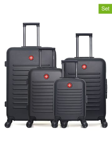 SWISS KOPPER 4tlg. Hardcase-Trolleyset "Spiez" in Schwarz