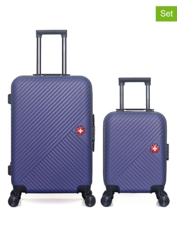 SWISS KOPPER 2-delige hardcase-trolleyset "Spiez" donkerblauw