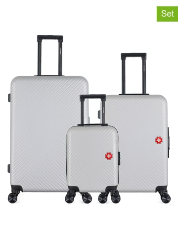 SWISS KOPPER 3-delige hardcase-trolleyset "Spiez" grijs
