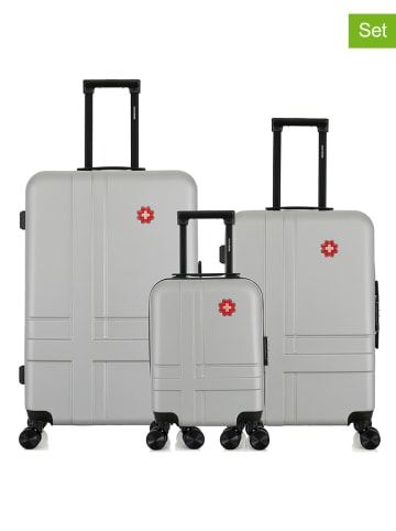SWISS KOPPER 3-delige hardcase-trolleyset "Uster" grijs