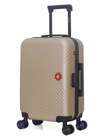 SWISS KOPPER Hardcase-Trolley "Spiez" in Beige - (B)35 x (H)55 x (T)21 cm