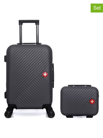 SWISS KOPPER 2-delige hardcase-trolleyset "Spiez" zwart