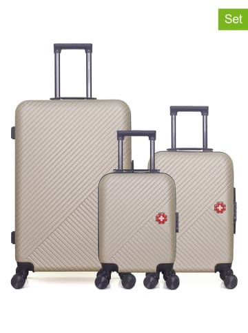 SWISS KOPPER 3-delige hardcase-trolleyset "Spiez" beige