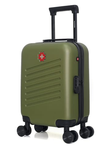SWISS KOPPER Hardcase-Trolley "Zurich" in Khaki - (B)32 x (H)42 x (T)20 cm