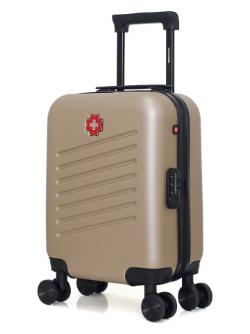 SWISS KOPPER Hardcase-Trolley "Zurich" in Beige - (B)32 x (H)42 x (T)20 cm