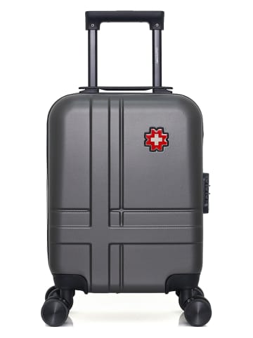 SWISS KOPPER Hardcase-Trolley "Uster" in Grau - (B)32 x (H)42 x (T)20 cm