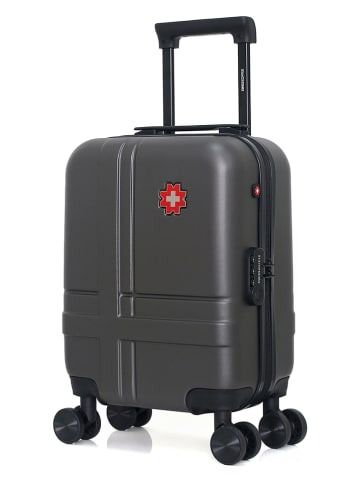 SWISS KOPPER Hardcase-Trolley "Uster" in Grau - (B)32 x (H)42 x (T)20 cm