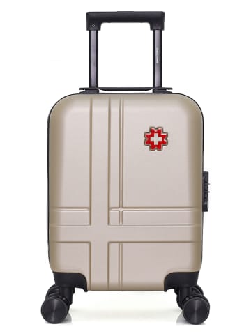 SWISS KOPPER Hardcase-Trolley "Uster" in Beige - (B)32 x (H)42 x (T)20 cm