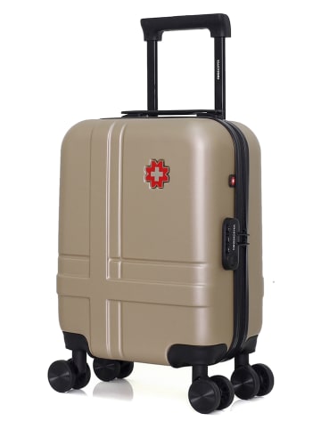 SWISS KOPPER Hardcase-Trolley "Uster" in Beige - (B)32 x (H)42 x (T)20 cm