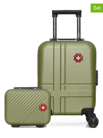SWISS KOPPER 2tlg. Hardcase-Trolleyset "Uster" in Khaki