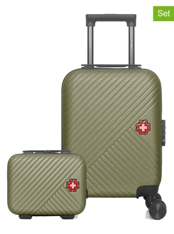 SWISS KOPPER 2-delige hardcase-trolleyset "Spiez" kaki
