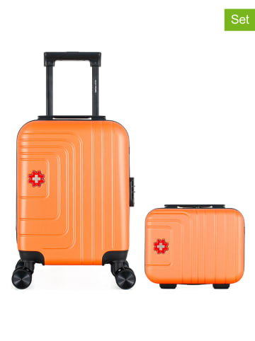 SWISS KOPPER 2tlg. Hardcase-Trolleyset "Ruti" in Orange