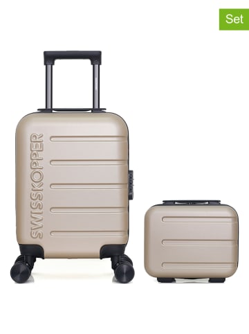 SWISS KOPPER 2tlg. Hardcase-Trolleyset "Aigle" in Beige