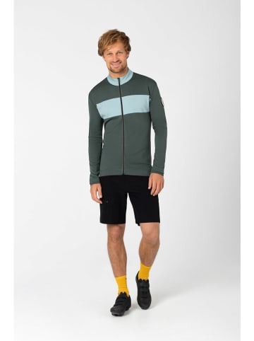 super.natural Fahrradtrikot "Gravier" in Grün/ Hellblau