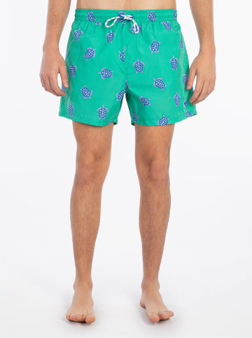 North Sails Badeshorts "Volley All Over" in  Grün/ Blau