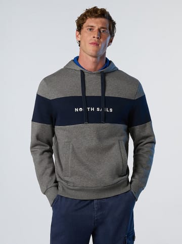 North Sails Hoodie in Grau/ Dunkelblau