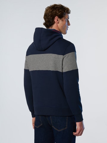 North Sails Hoodie in Dunkelblau/ Grau