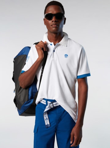 North Sails Poloshirt in Weiß/ Blau