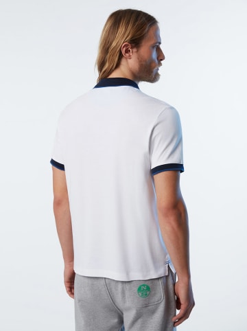 North Sails Poloshirt in Weiß/ Dunkelblau