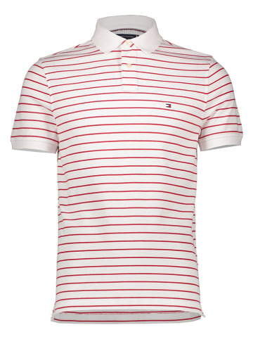 Tommy Hilfiger Poloshirt in Weiß/ Rot