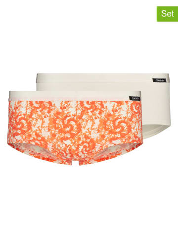 Skiny 2er-Set: Pantys in Orange/ Weiß