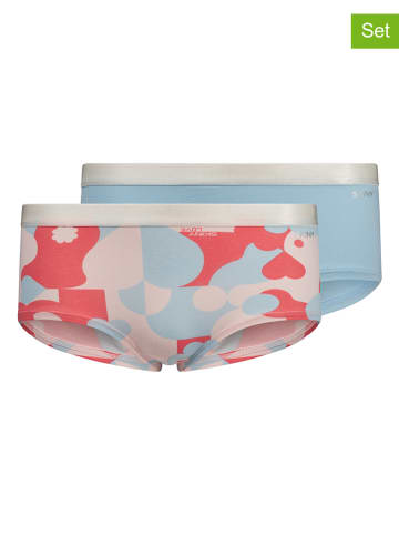 Skiny 2er-Set: Pantys in Hellblau/ Rot