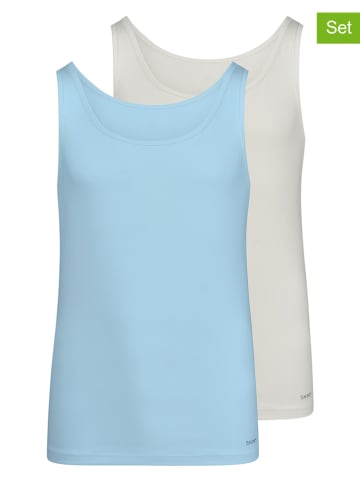 Skiny 2er-Set: Hemdchen in Weiß/ Hellblau