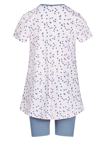 Skiny Piżama w kolorze jasnoróżowo-niebieskim