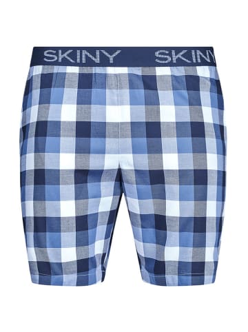 Skiny Pyjama-Shorts in Blau/ Weiß
