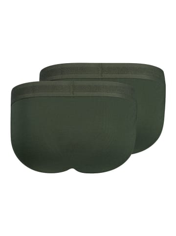 Skiny 2er-Set: Slips in Dunkelgrün