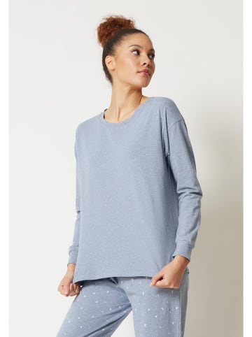 Skiny Pyjama-Oberteil in Hellblau