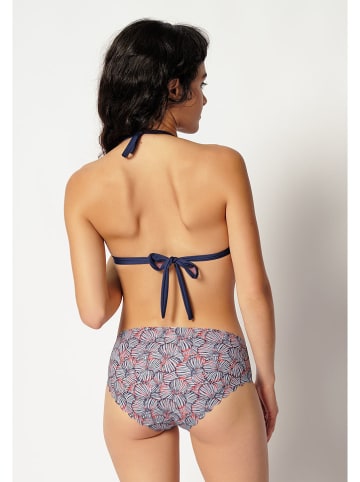 Skiny Bikini-Oberteil in Grau/ Dunkelblau