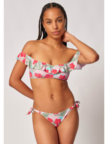 Skiny Bikini-Oberteil in Rot/ Grün/ Beige