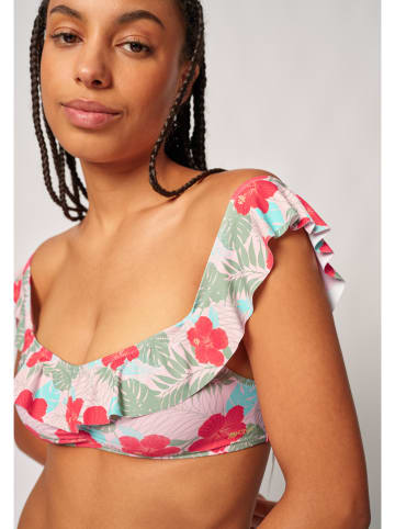 Skiny Biustonosz bikini w kolorze czerwono-zielono-beżowym